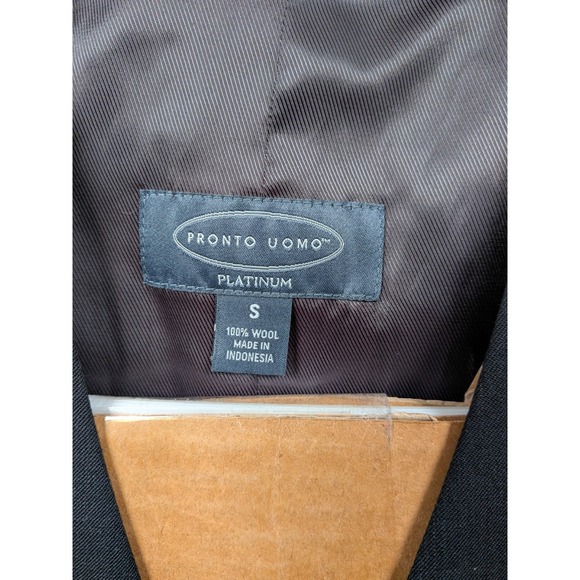 Pronto Uomo Platinum 2-Pcs Charcoal Suit Jacket Blazer 38R Pants 32X28 Wool - Picture 13 of 16